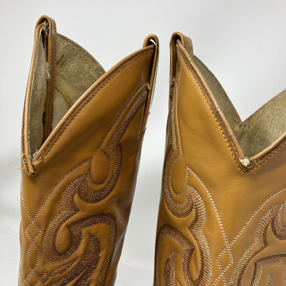 Vintage 80s Cowtown Lizard Skin Western Leather Cowboy Boots Men’s 8.5 D Brown - Picture 4 of 16